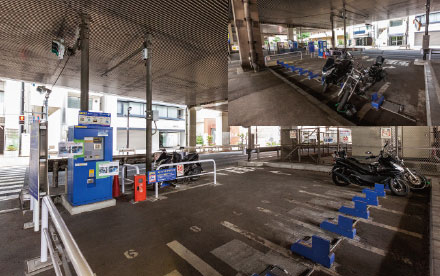 海岸二丁目オートバイ駐車場の写真